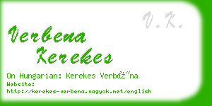 verbena kerekes business card